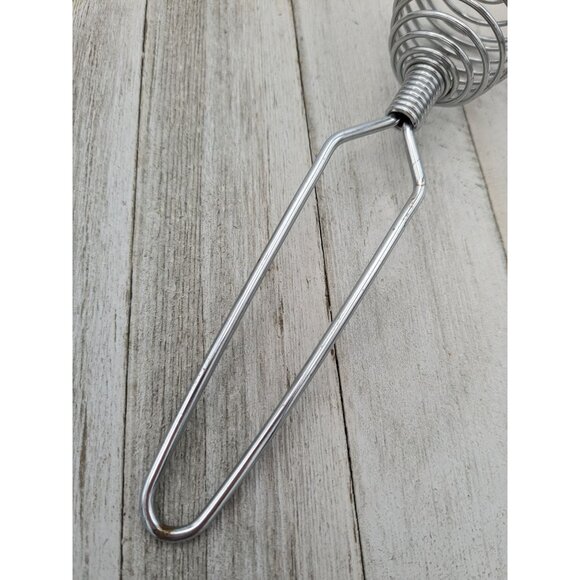 Vintage French #2 Spring Coil Whisk Wisk Wire Beater Mixer Metal 7" - Picture 6 of 7
